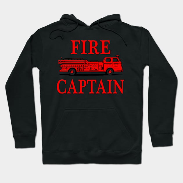 Fire Captain Firefighter Shirt Red Truck Fireman Hoodie by PayneShop